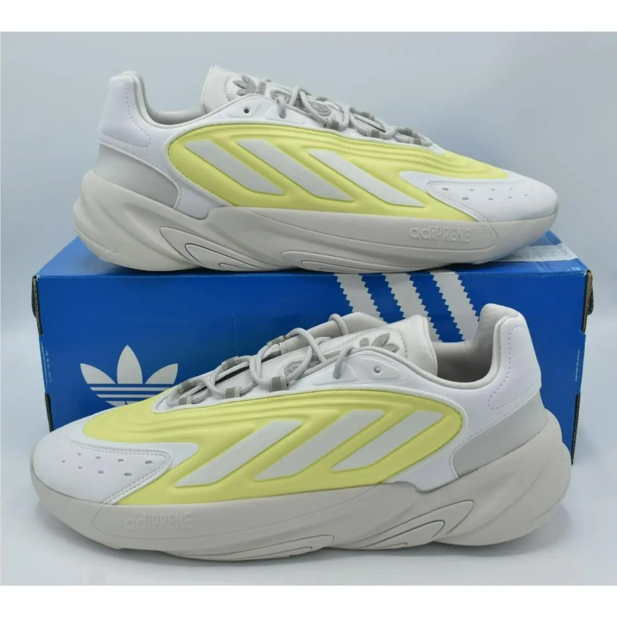 Adidas Originals Mens Size 11.5 Ozelia Yellow Grey White Shoes Sneakers