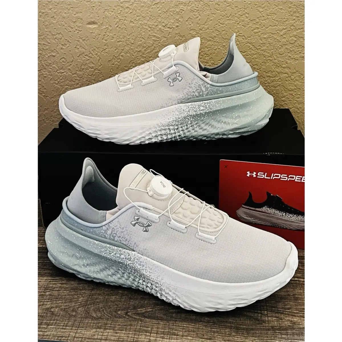 Under Armour Slipspeed Mega Fade Shoes Halo Gray Color Men`s Size-13