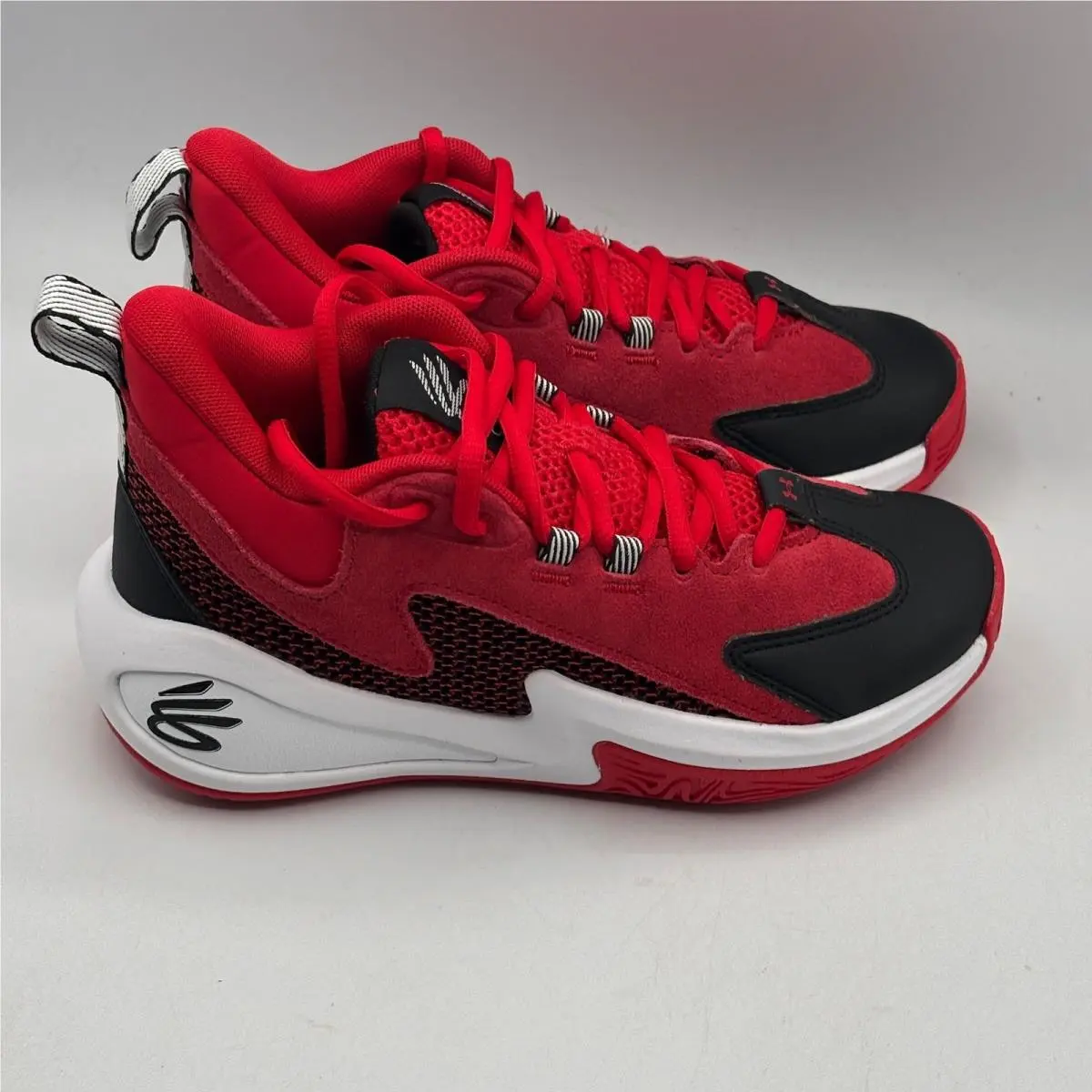 Under Armour Curry 3Z 25 Sde Kids 4Y Red Black Basketball Shoes 6001882-600