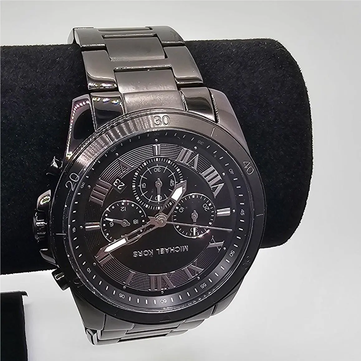 Alek Chronograph Mens Watch MK9185 Black Stainless Steel 44mm by Michael Kors