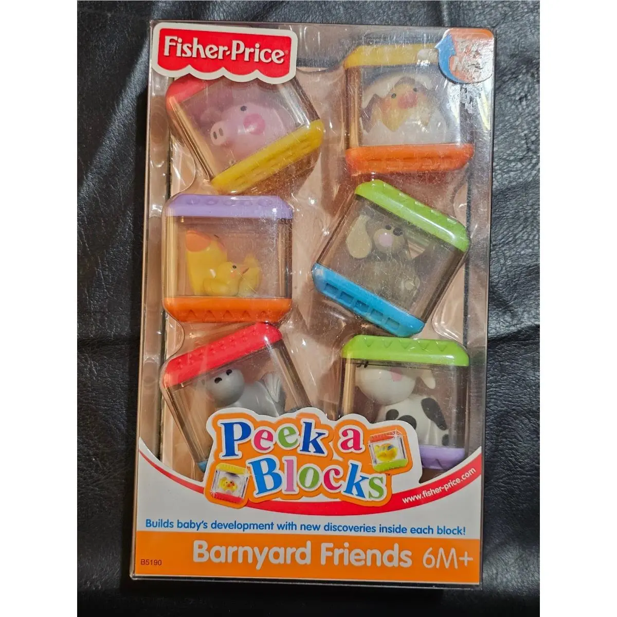 Vintage 2003 Fisher Price Peek A Blocks Barnyard Friends Animal 6 Set