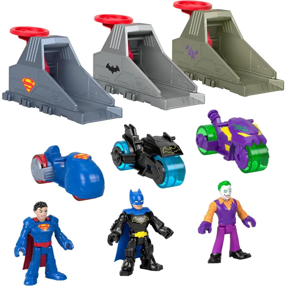 Imaginext DC Super Friends Launcher Set with 3-Inch Action Figure Toy Vehicle