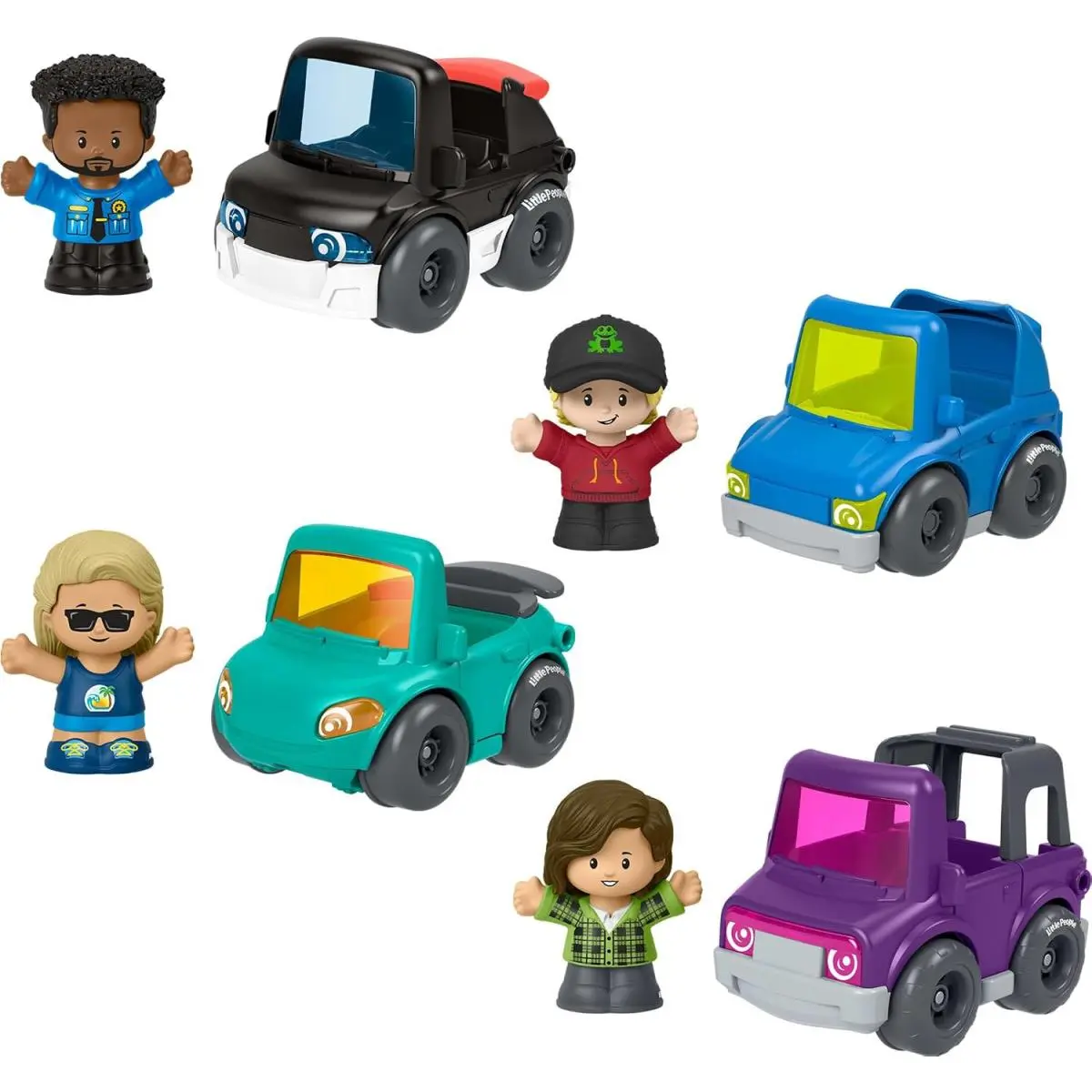 Little People Activity Vehicles 8-Piece Set 4 Toy Cars 4 Figures Toy Gift