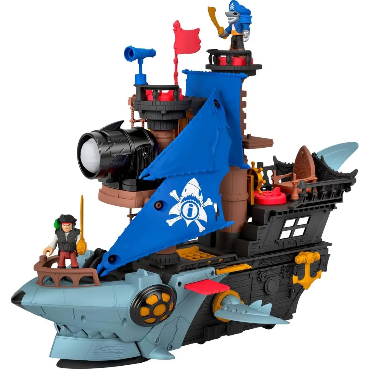 Imaginext Shark Bite Pirate Ship Playset Toy Boat Adventure Boat Ship Playset