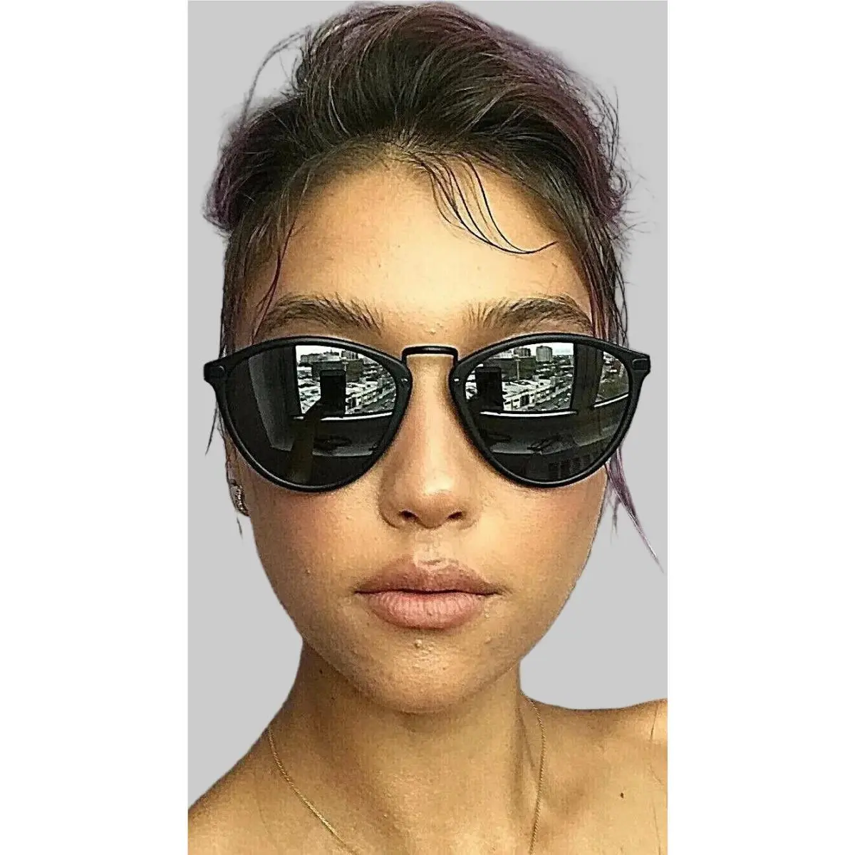 54mm Black Mirrored Women`s Sunglasses B5 by Paul Smith