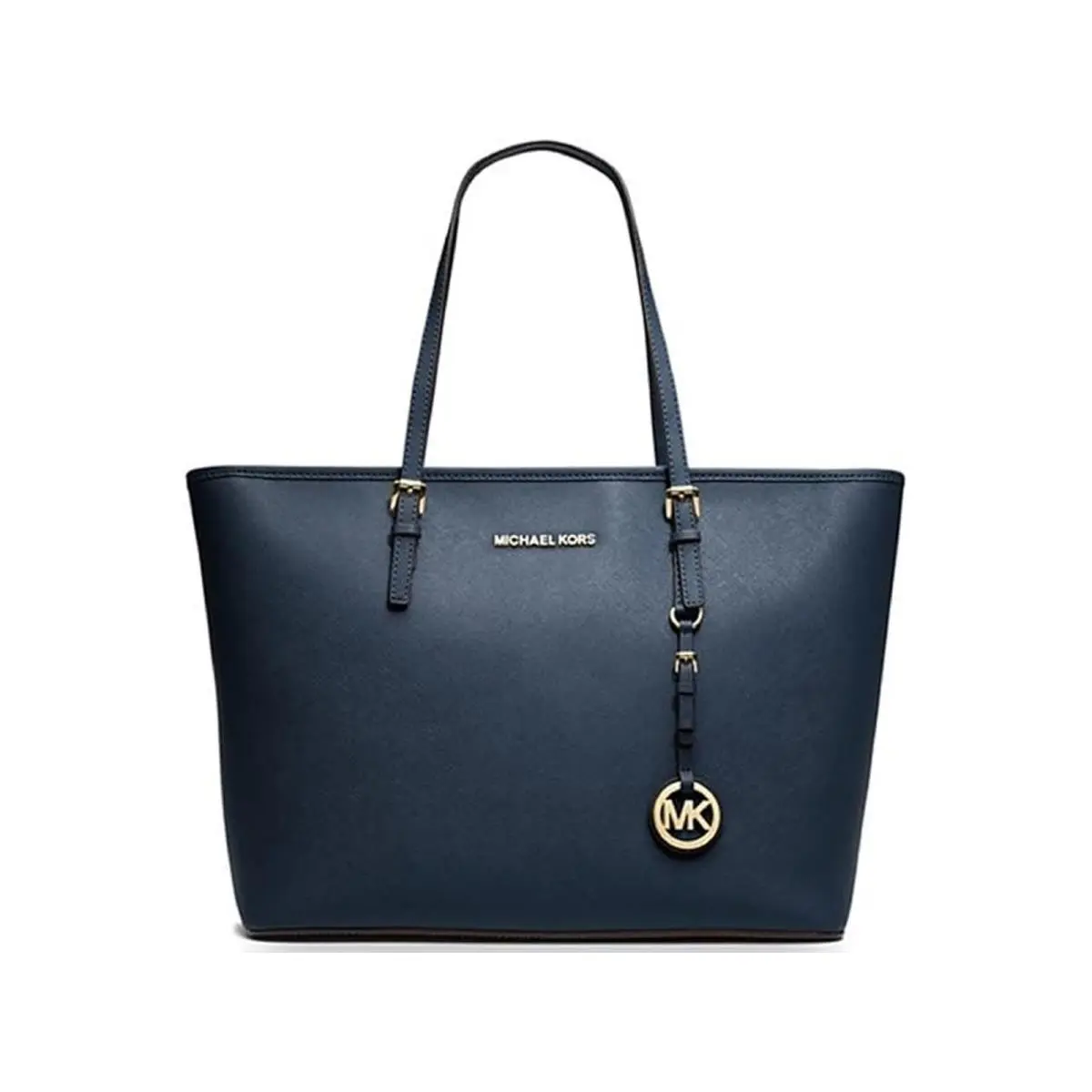Jet Set Travel Shoulder Handbag Leather Zip Tote Bag Navy Purse by Michael Kors