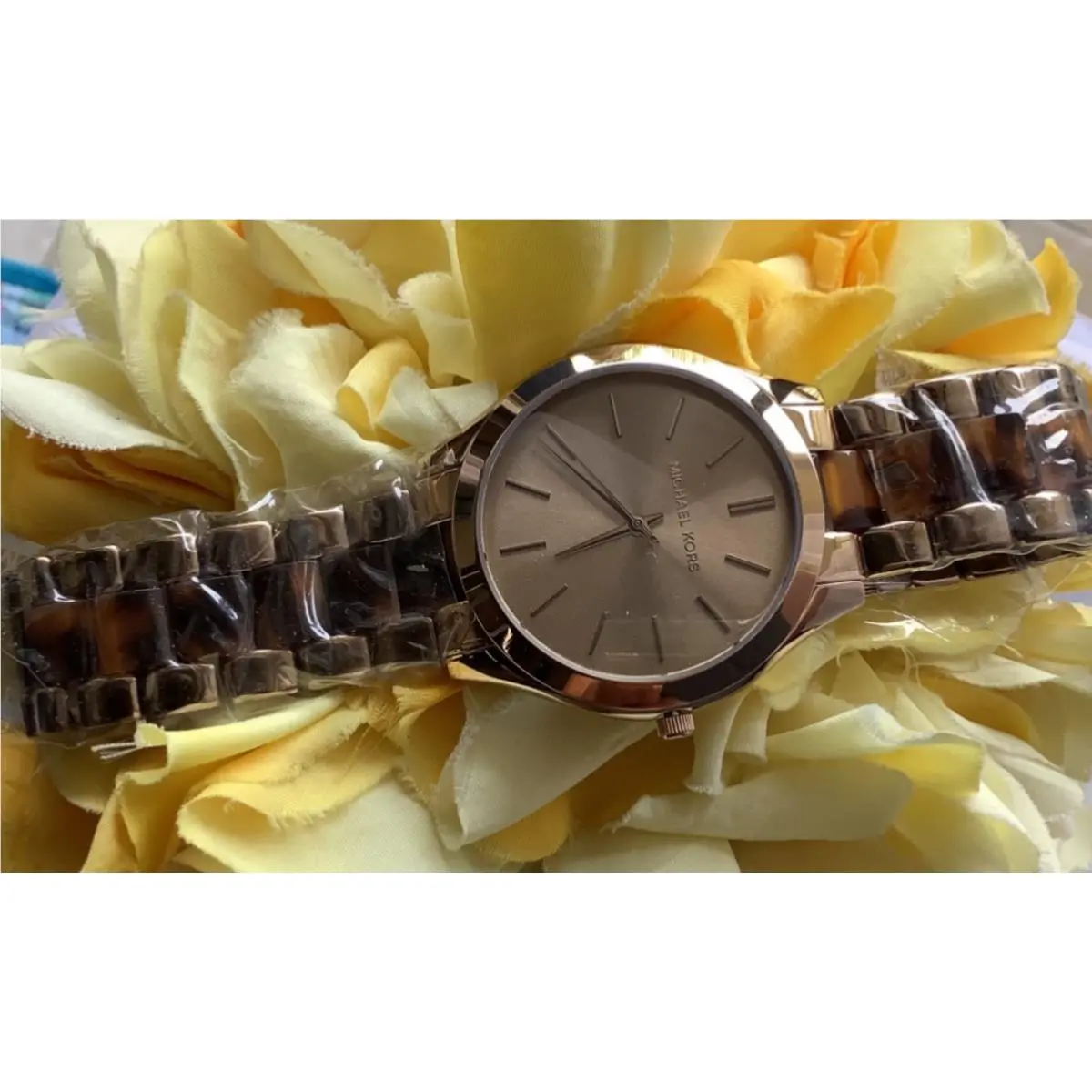 Michael Kors Thin Runway Acetate Brown Carnation Tone Women’s 42 MM