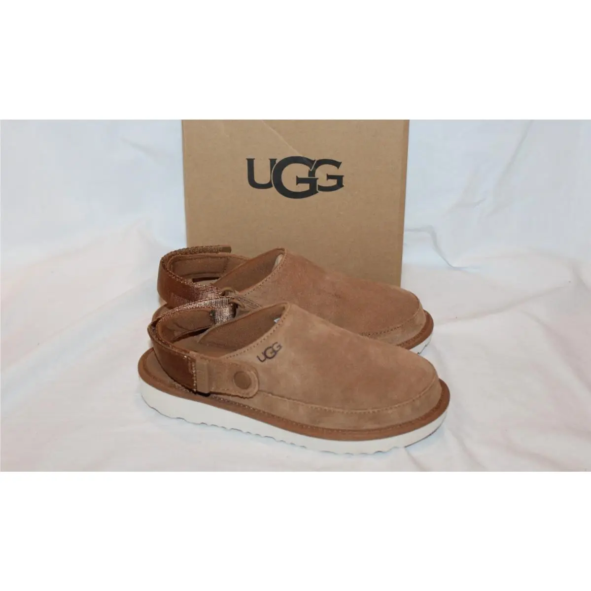 Ugg Kids Goldenstar Clog Chestnut Suede Shoes Size 1 1159770K Girl Boys