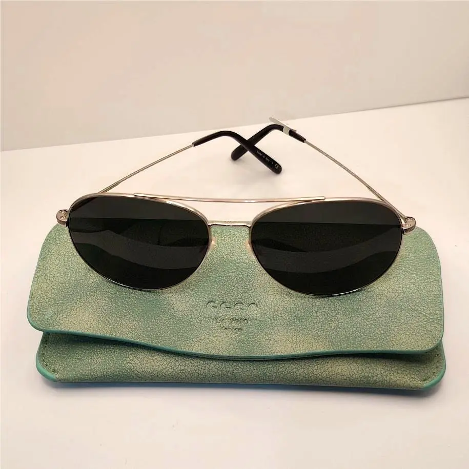 Airdale Aviator Sunglasses Silver Frame Unisex OV1286S 58015 by Oliver Peoples