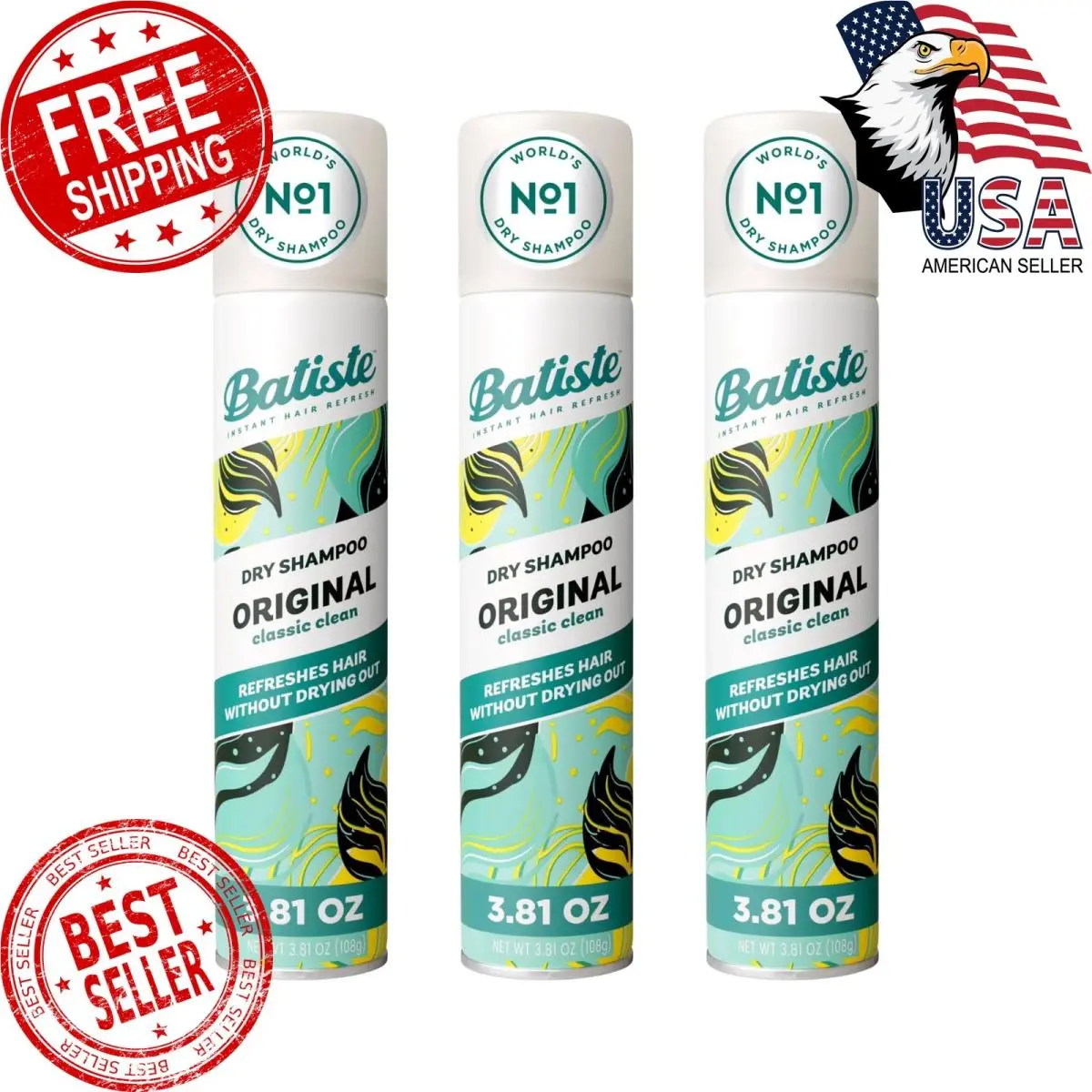Batiste Dry Shampoo 3.81 oz 3 Pack