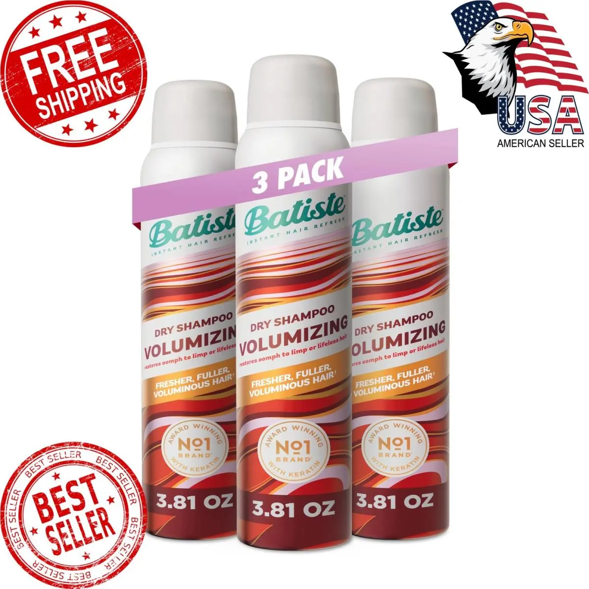 Batiste Volumizing Dry Shampoo 3.81oz 3 Pack