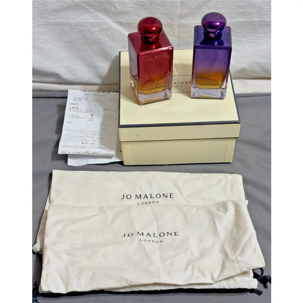 JO Malone Absolu Collection 2pk Unisex Perfume Violet-amber Rose Musk 3.4oz