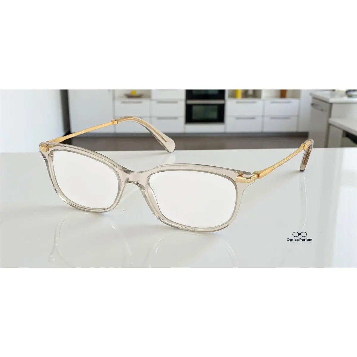 Swarovski SK2017 3003 Transparent Beige Demo Lens 52 mm Women`s Eyeglasses