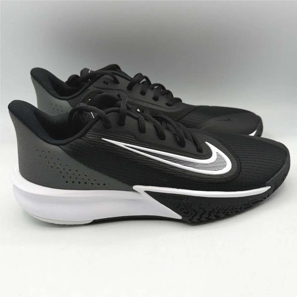 Nike Precision Vii Basketball Shoes Mens Low Top Size 8 Black White FN4322-005