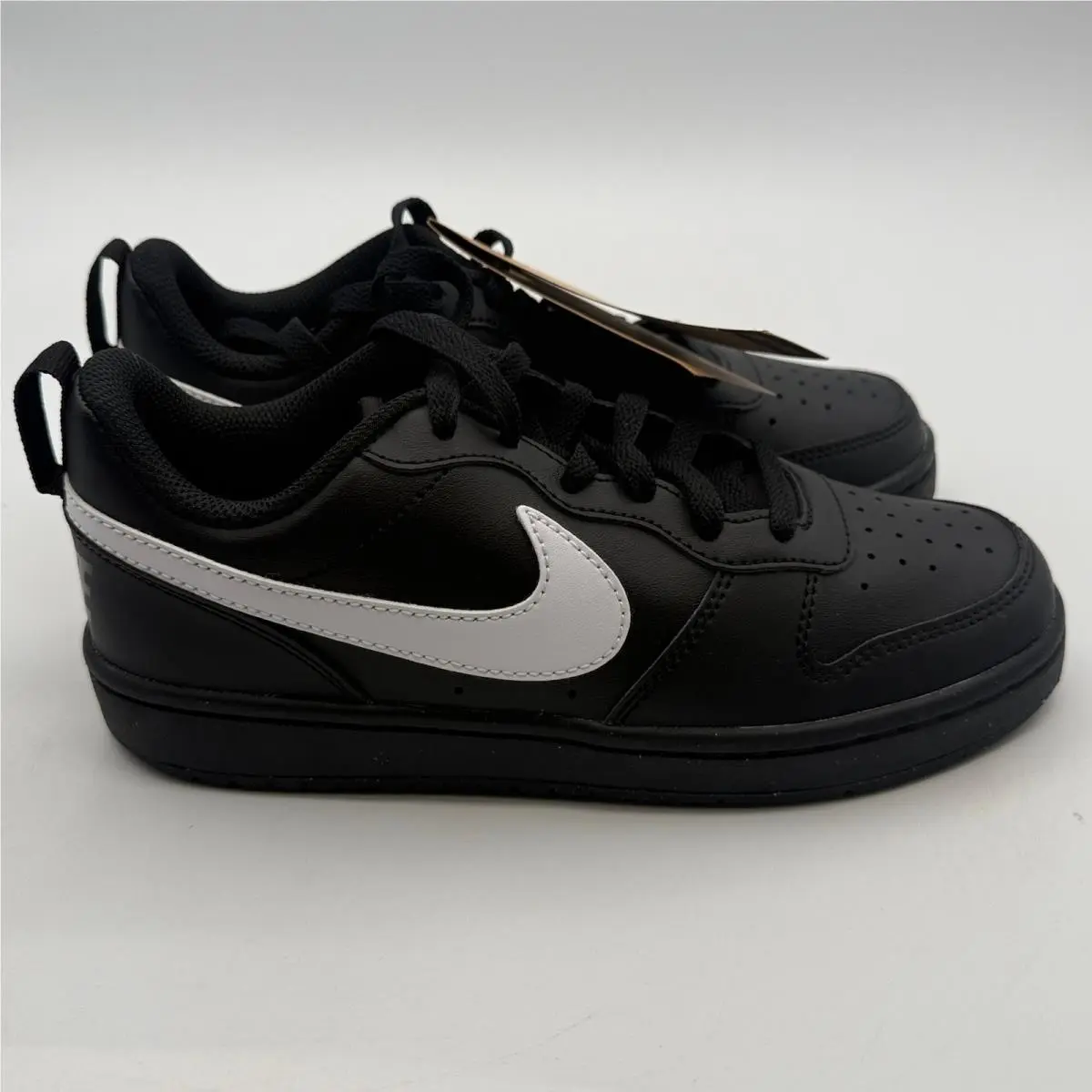 Nike Court Borough Low Recraft Shoes Kids Size 4Y Black White Sport DV5456-013