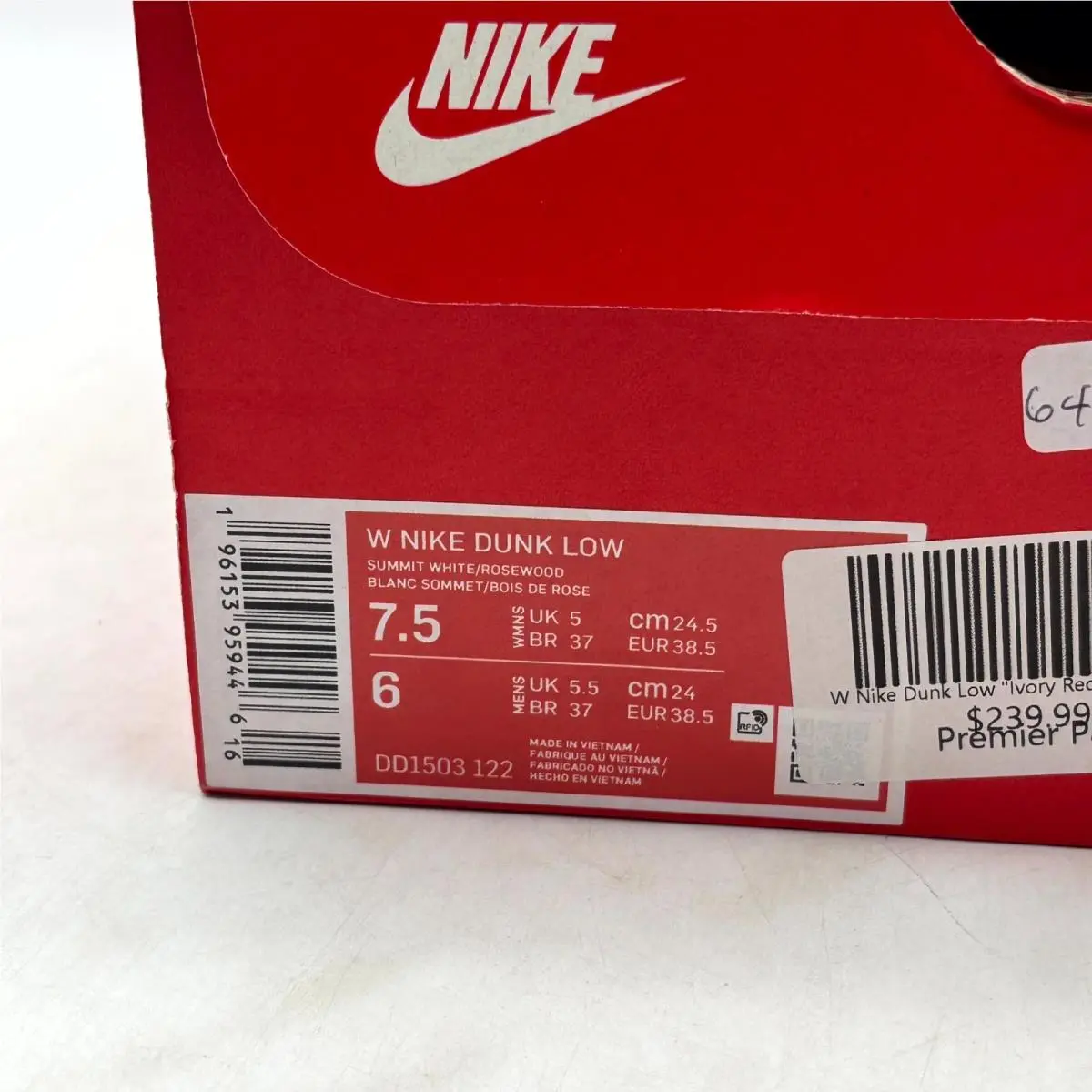 Nike shoes - Nike Dunk Low - Dunk Low - DD1503-122 - White (UPC: 196153959446) 7