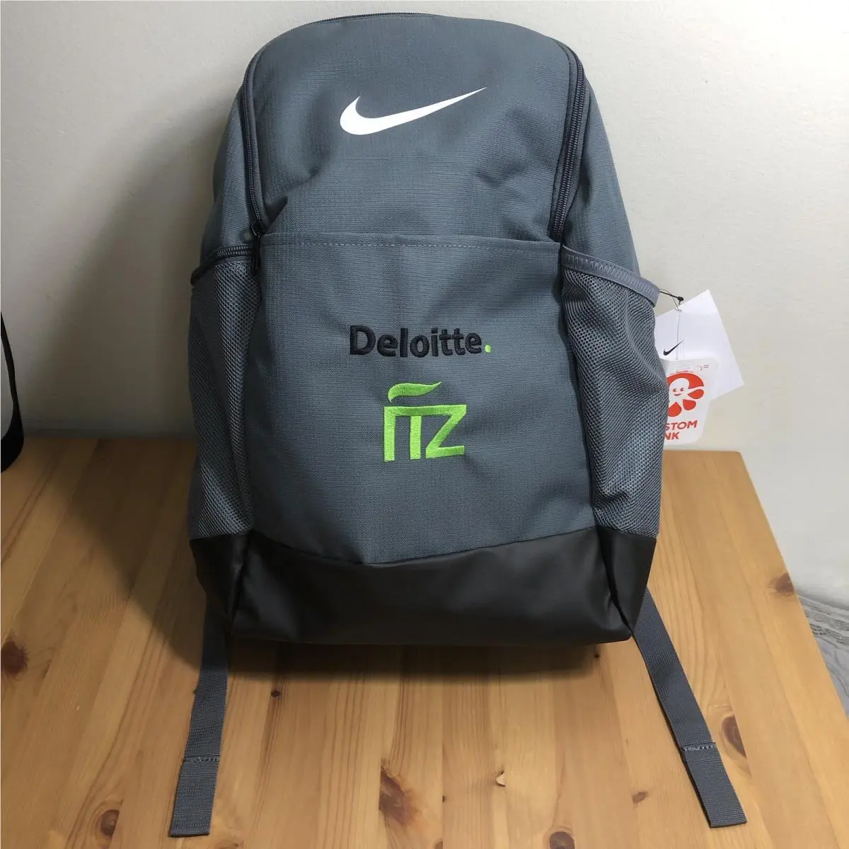 Brasilia Training Deloitte Backpack Gray Black Pockets by Nike
