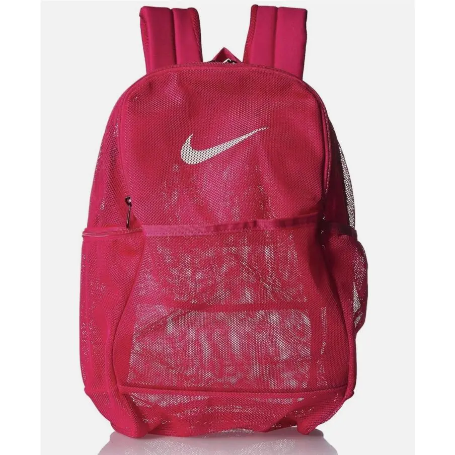 Nike Brasilia Mesh 9.0 Backpack Pink White BA6050-666 Student School Bag