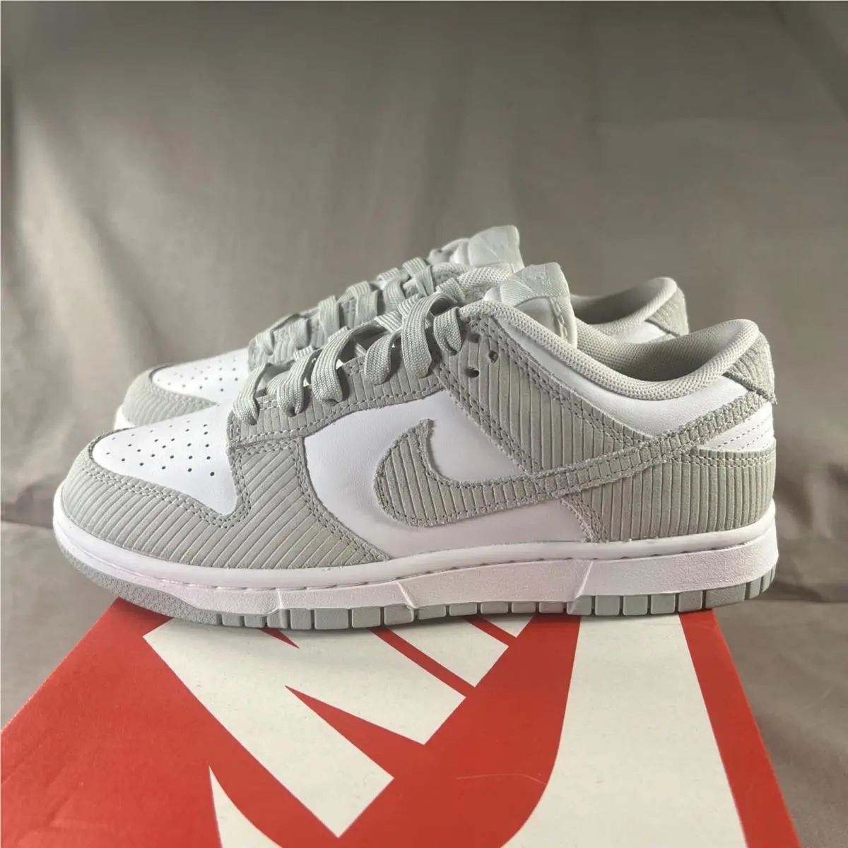 Women sz 8  Dunk Low Silver Corduroy FN7658-100 by Nike