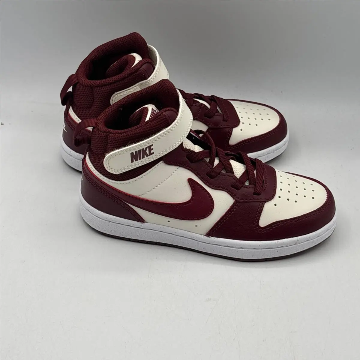 Nike Court Borough Mid 2 Kids 13C Red White Leather Sneakers CD7783-013