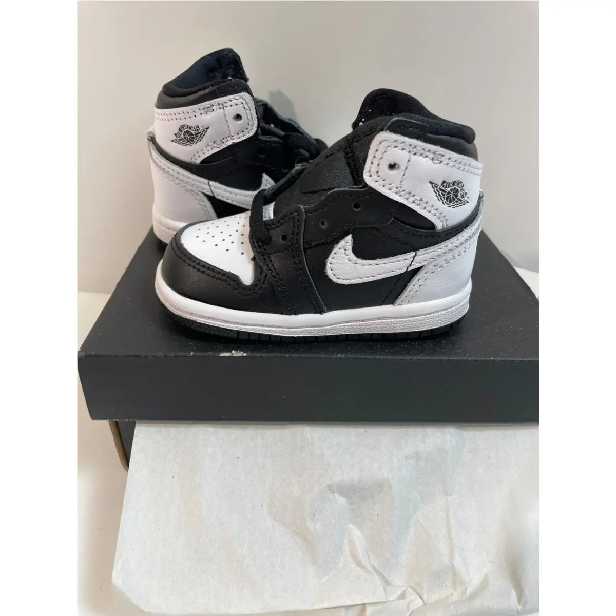 Air Jordan 1 Retro High OG TD Black White 2.0 Sneakers Kids Size 4C FD1413 010 by Nike