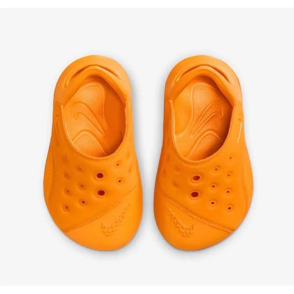 Nike Aqua Swoosh Kids 1Y Orange Water Shoes Sandals Clogs