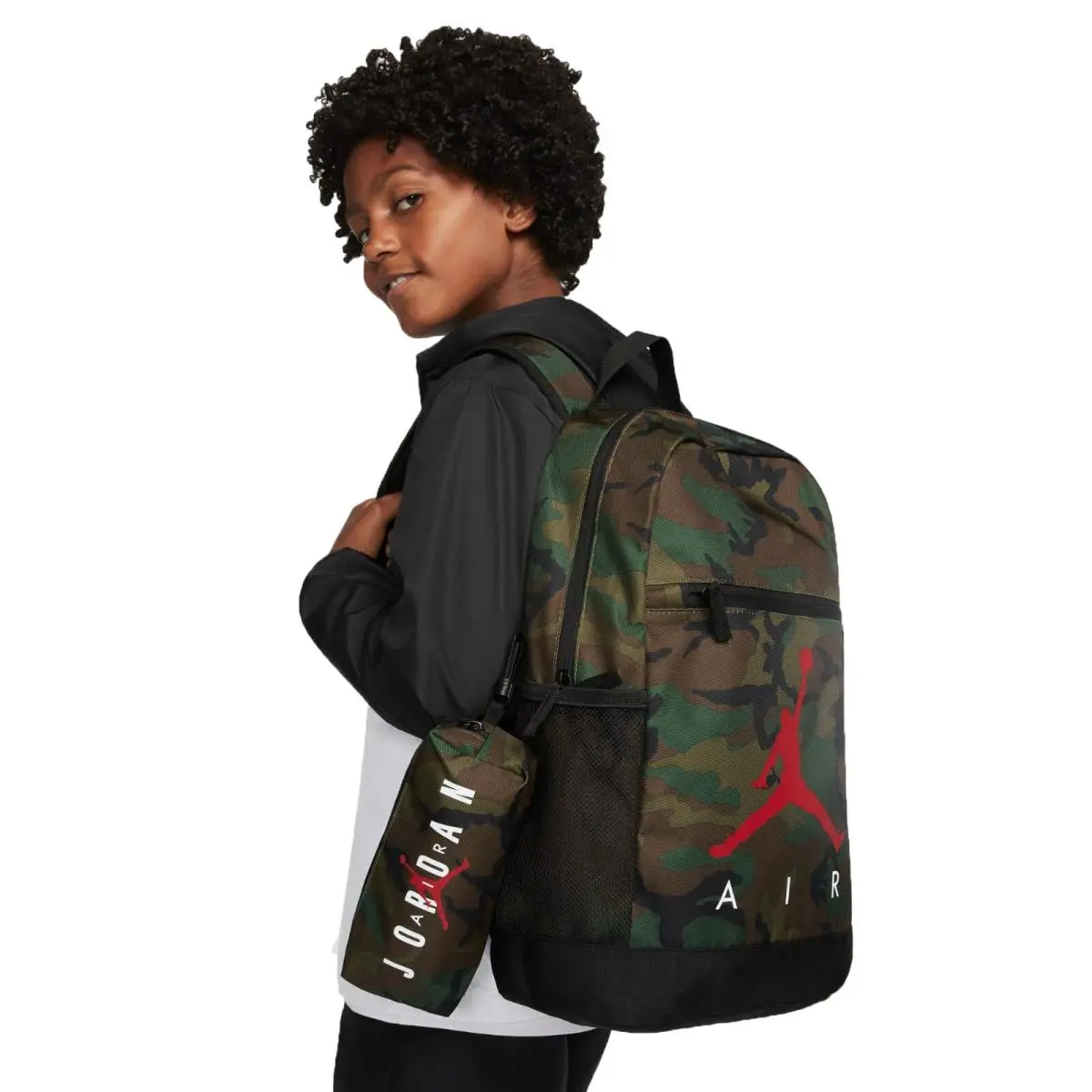 Nike Jordan Air School 9A0503-650 Camo Unisex School Big Kids` Backpack 17L