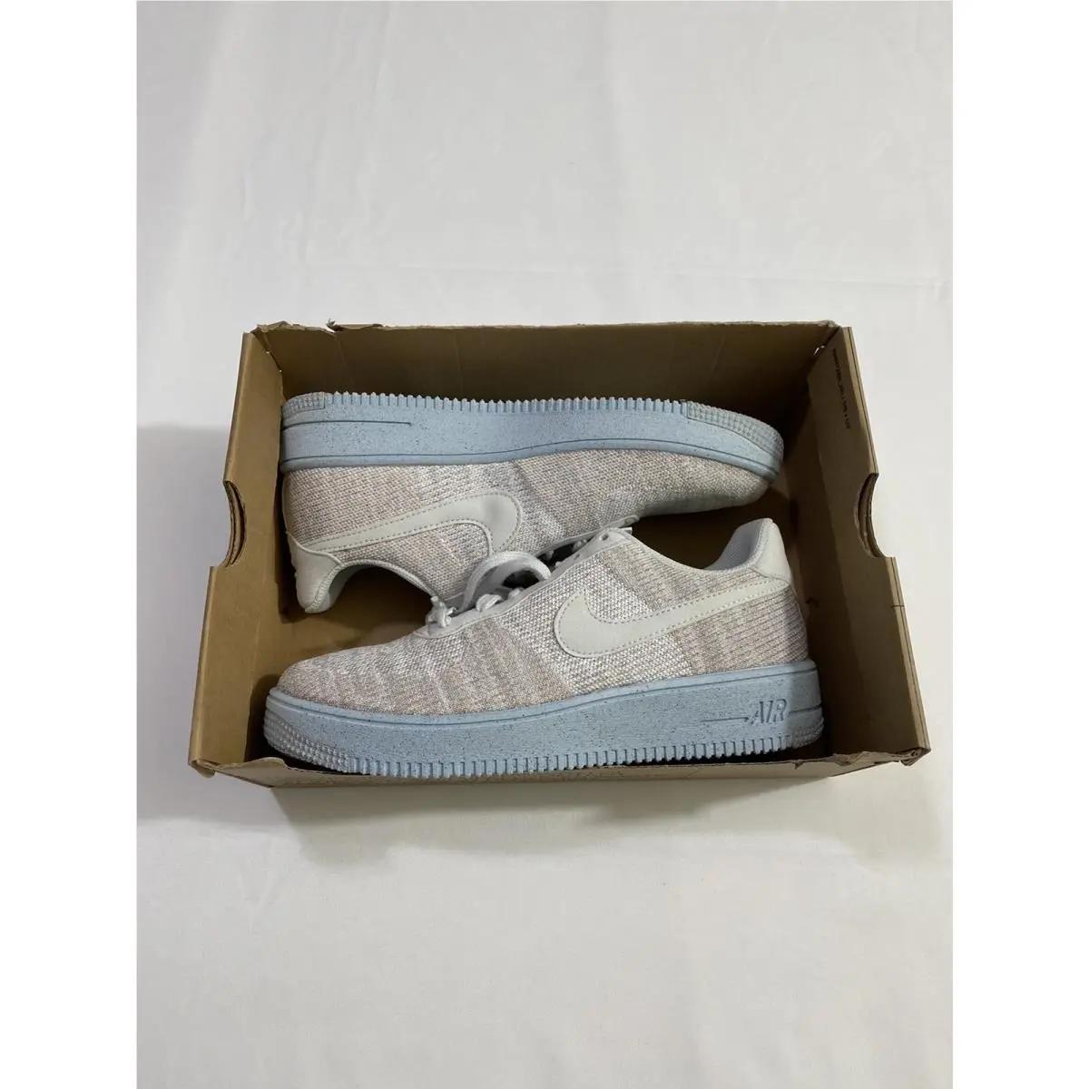 Youth Size 7Y White Nike AF1 Crater Flyknit GS Basketball Shoes DH3375 101
