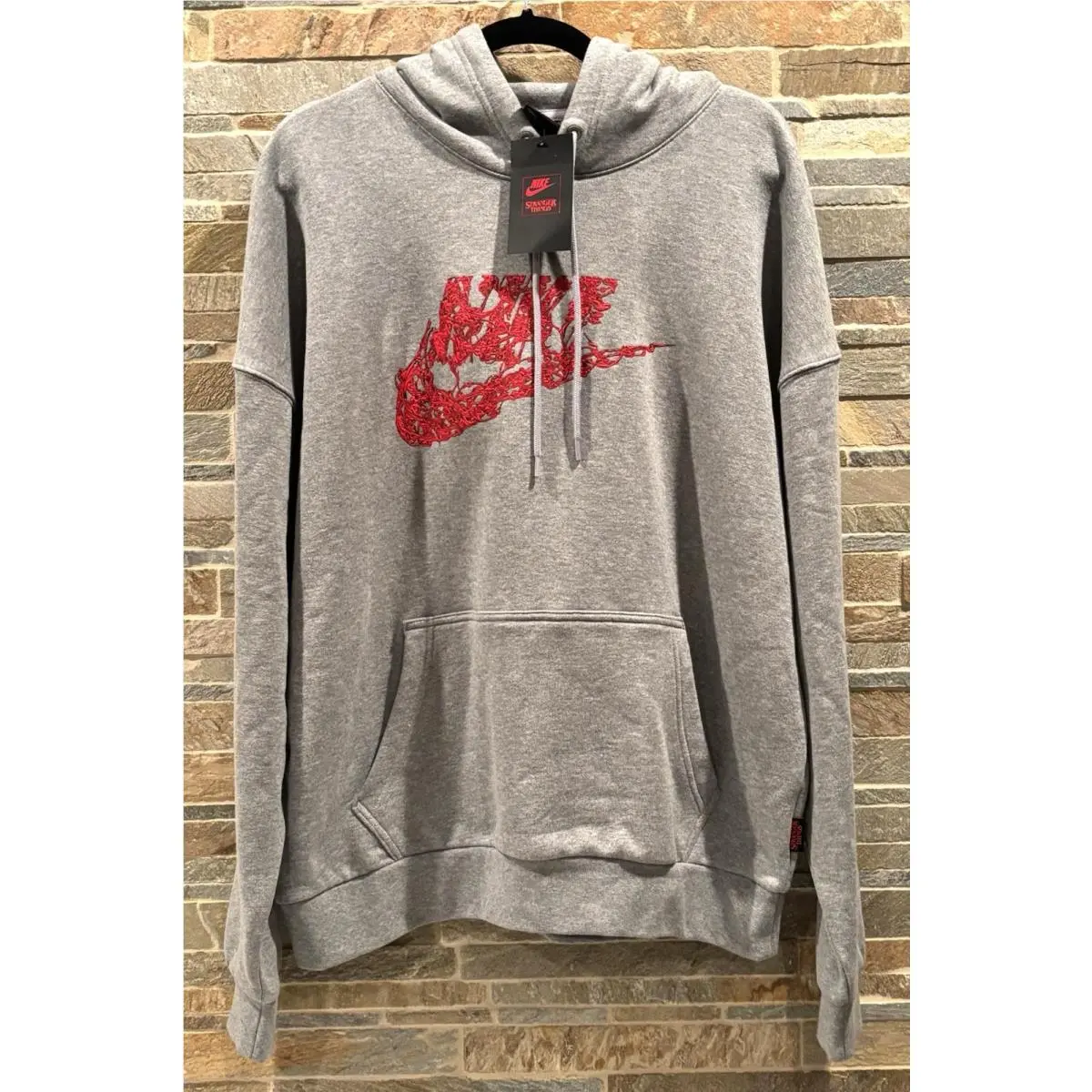 Nike x Stranger Things Oversized Hoodie Grey IB5660-063 Men’s Size S