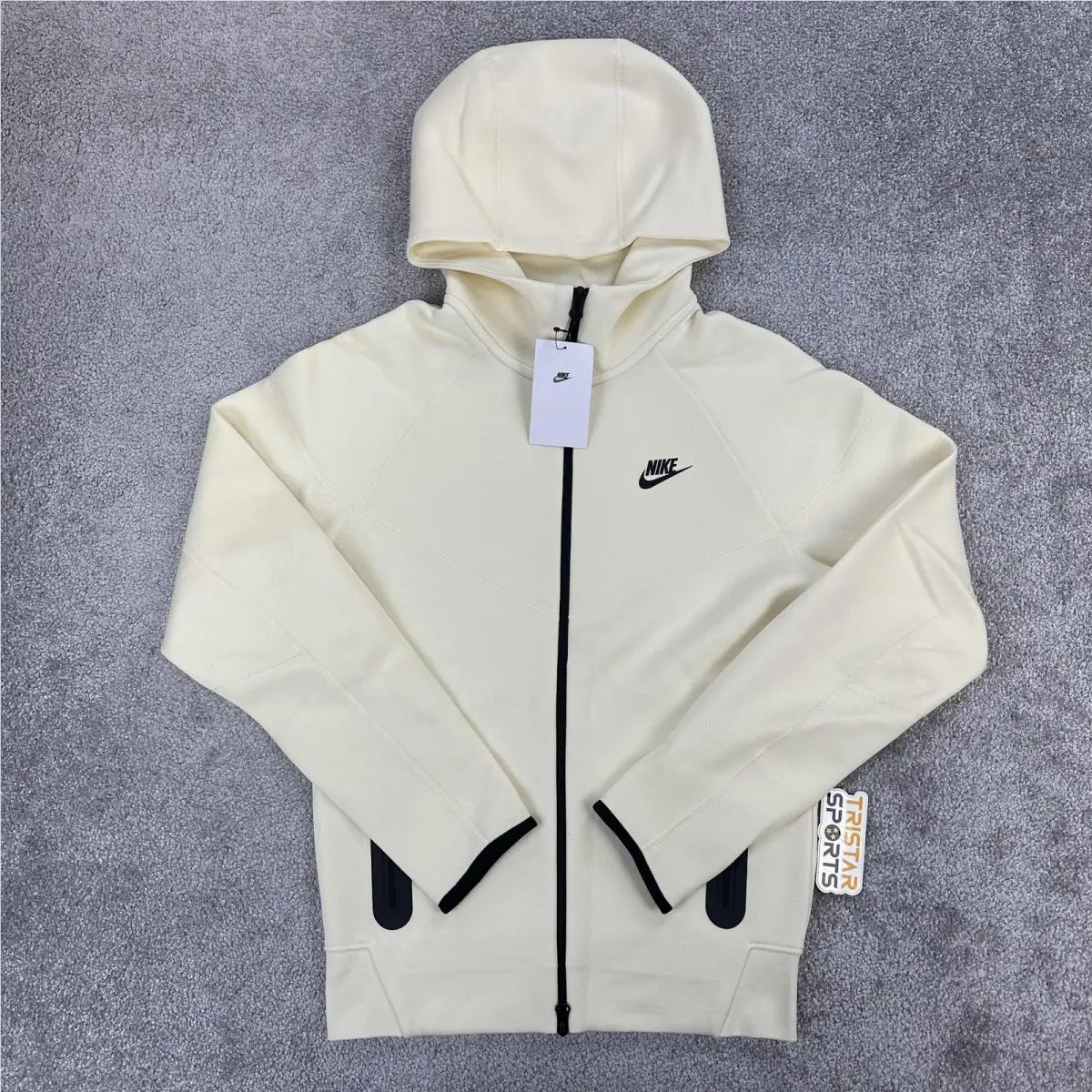 Nike Tech Fleece Hoodie Mens XS Coconut Milk Full Zip Fleece Jacket Hooded