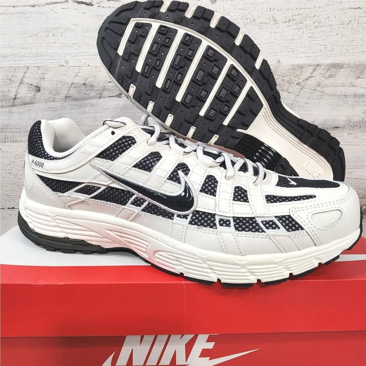 Nike P-6000 Mens 12 Sail Off Noir Medium Ash Athletic Running Shoes CD6404-101
