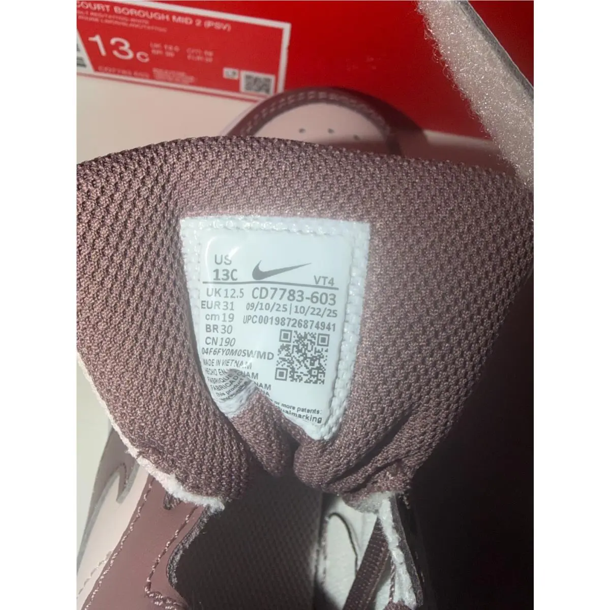Nike shoes - Nike Court Borough - Court Borough - Silt Red/White/Tattoo (UPC: 198726874941) 5
