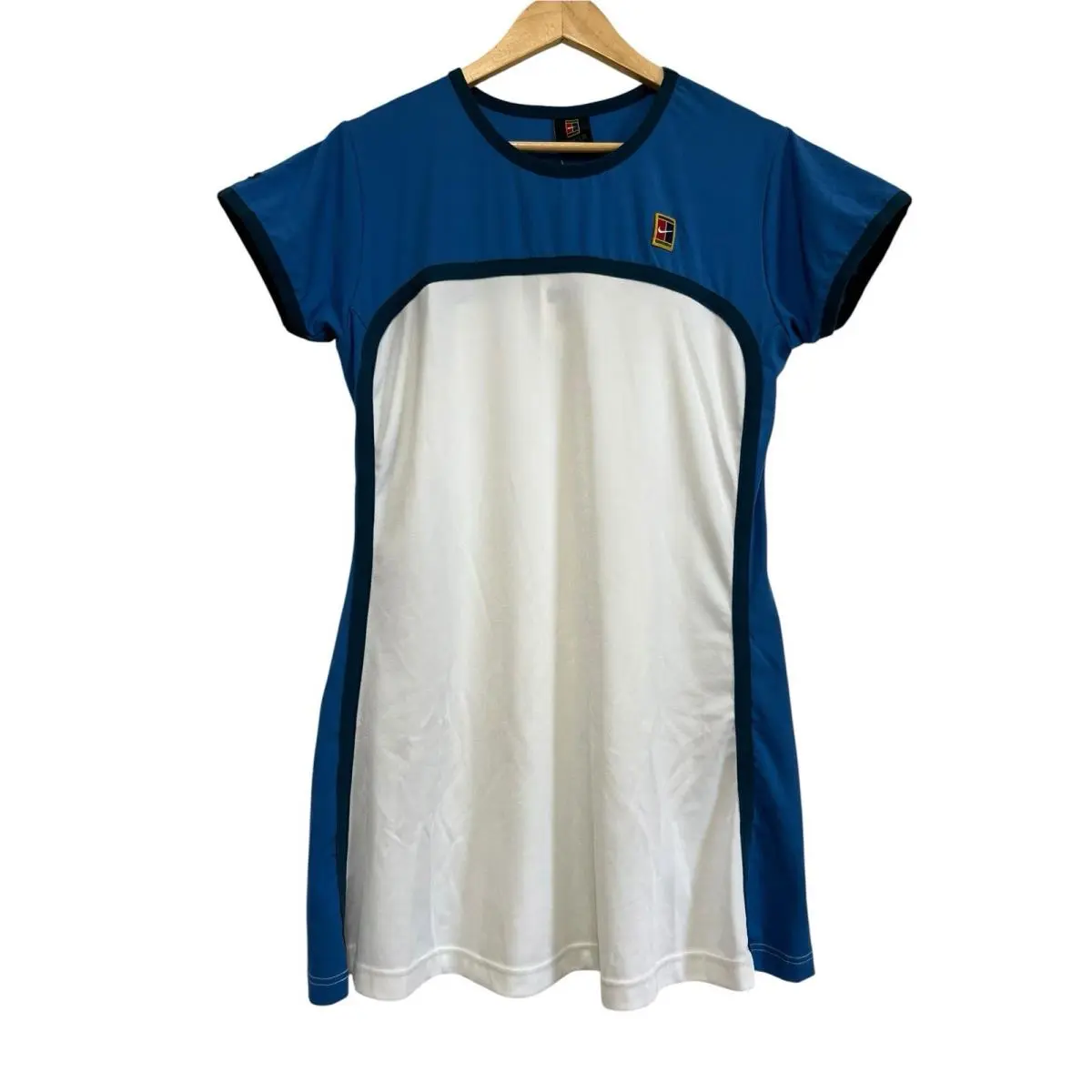 Vtg 90s Nike Dri-fit Blue White Court Tennis Athletic Dress Size XL Usa
