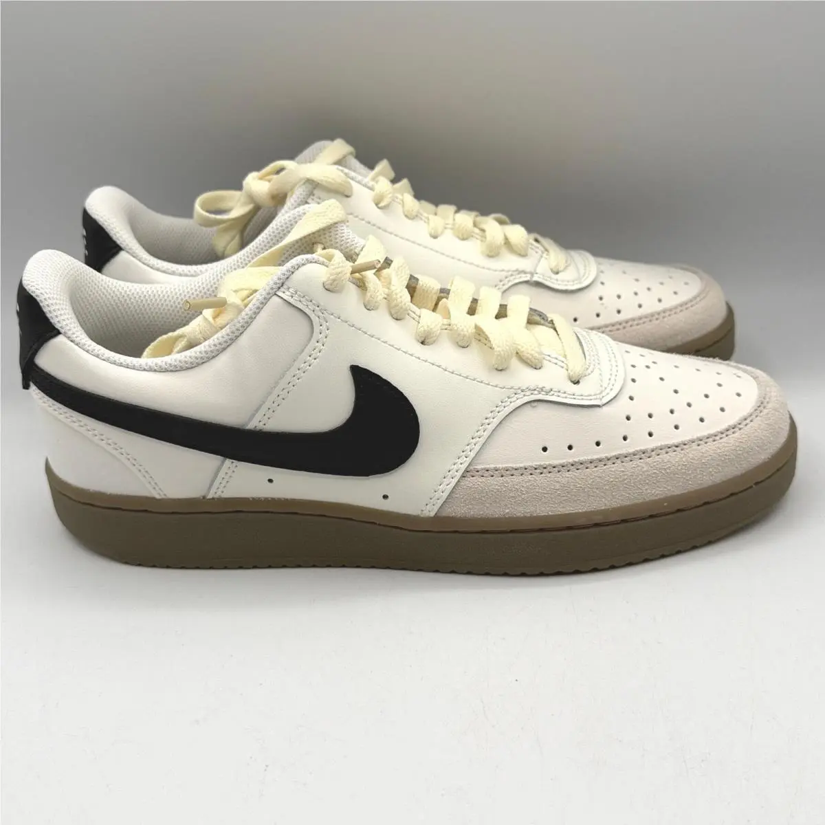 Nike Court Vision Lo Mens 8 Sail Black Light Orewood Brown Gum FQ8075-133