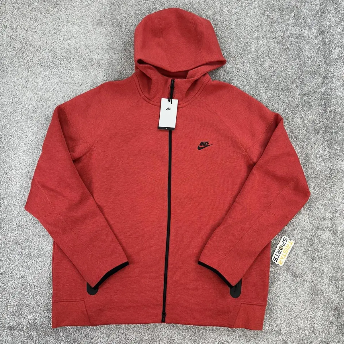 Nike Tech Fleece Hoodie Mens 2XL Tall Red Athletic Full Zip Zipper Pockets