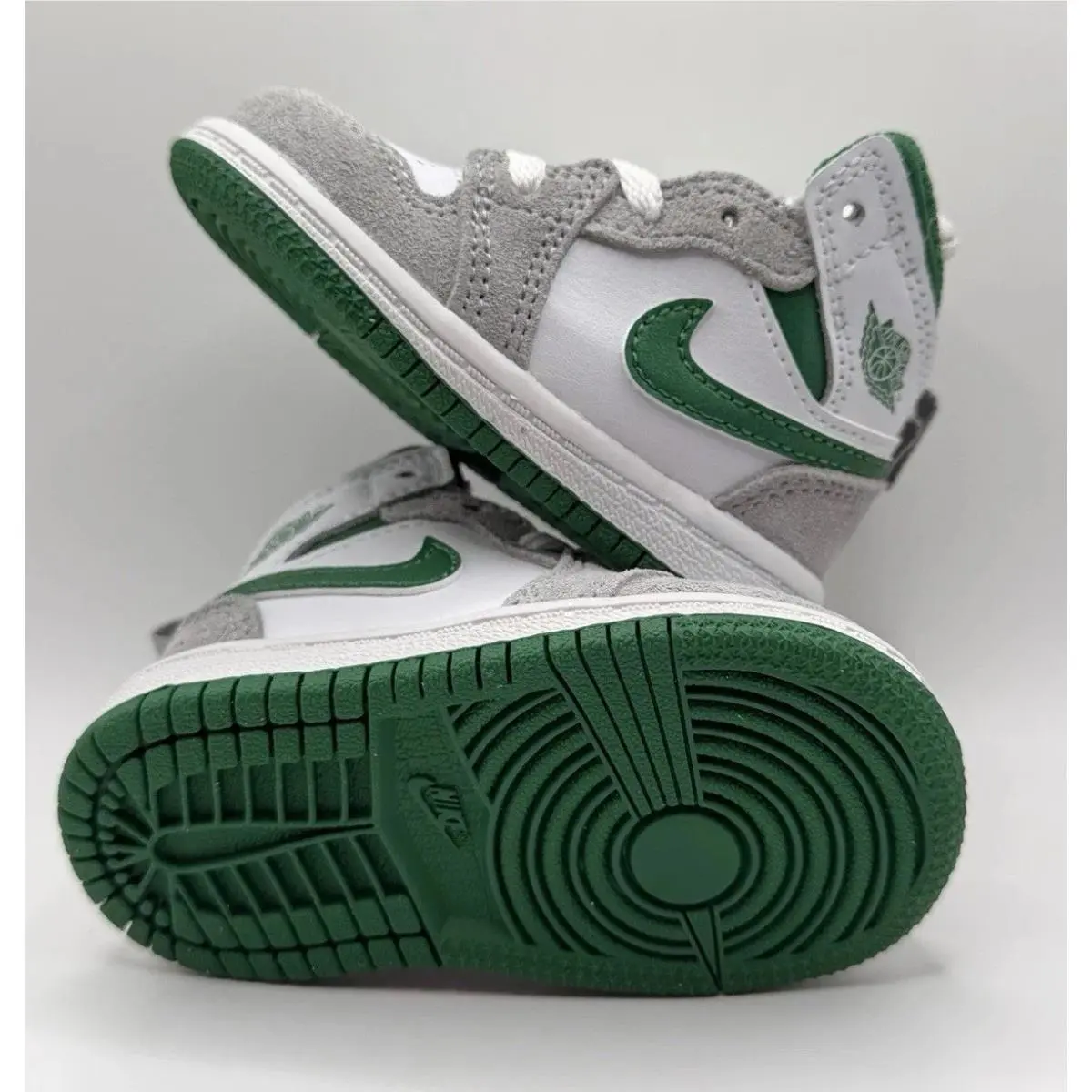 Nike Air Jordan 1 Mid SE Toddler 4C Grey Pine Green DC7250 103 Shoes