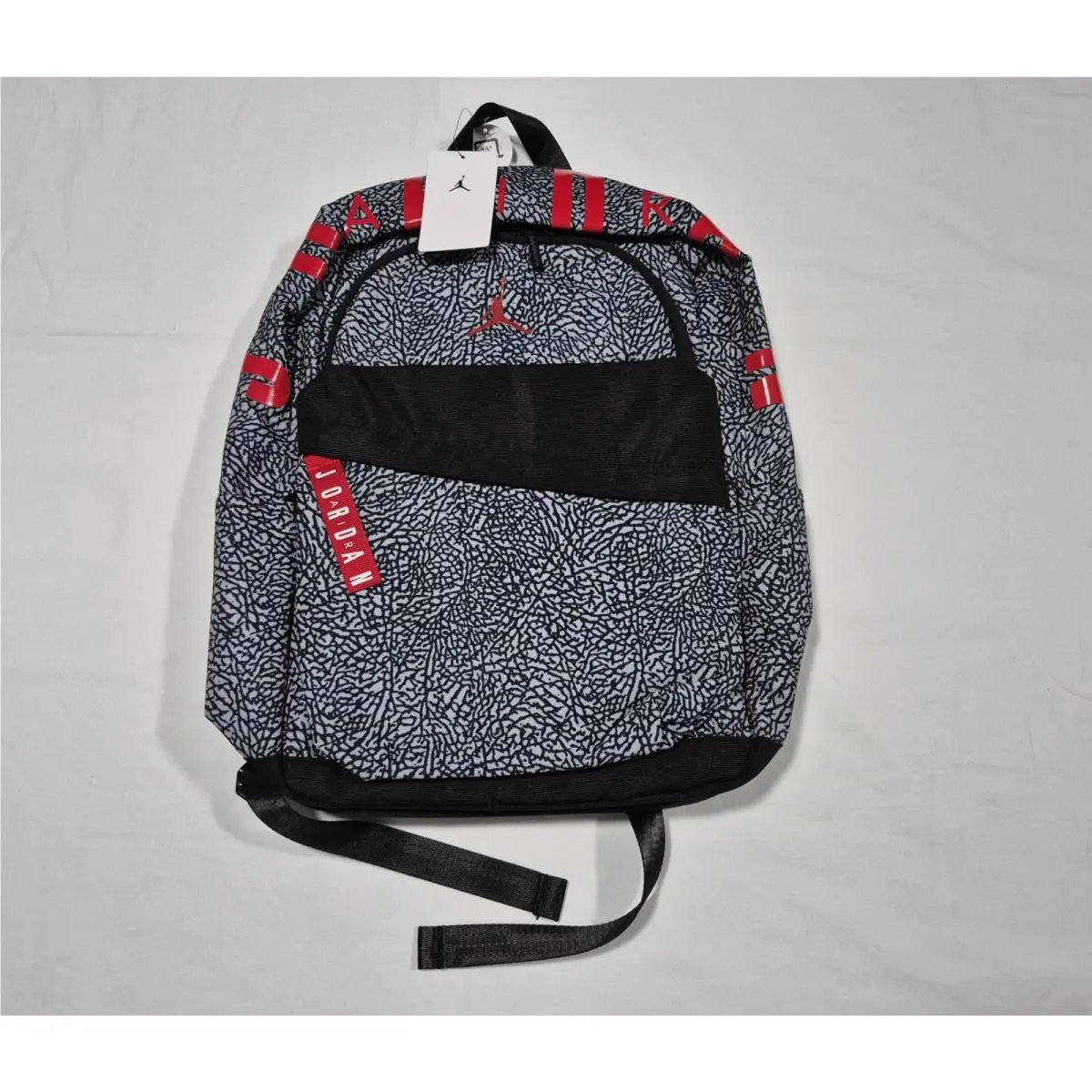 Jordan Brand Backpack Black Grey Elephant Print Red Jumpman Backpack 9A0172-G3A