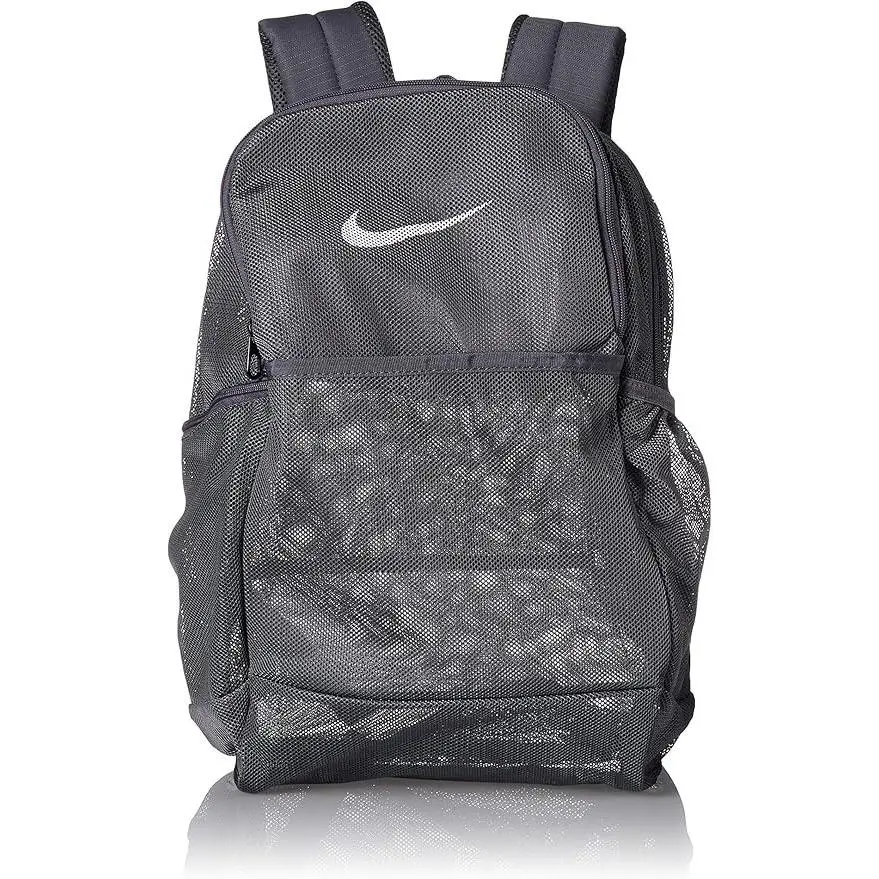 Nike Brasilia Mesh Backpack 9.0 Flint Grey/flint Grey/white Unisex -adult - Gray