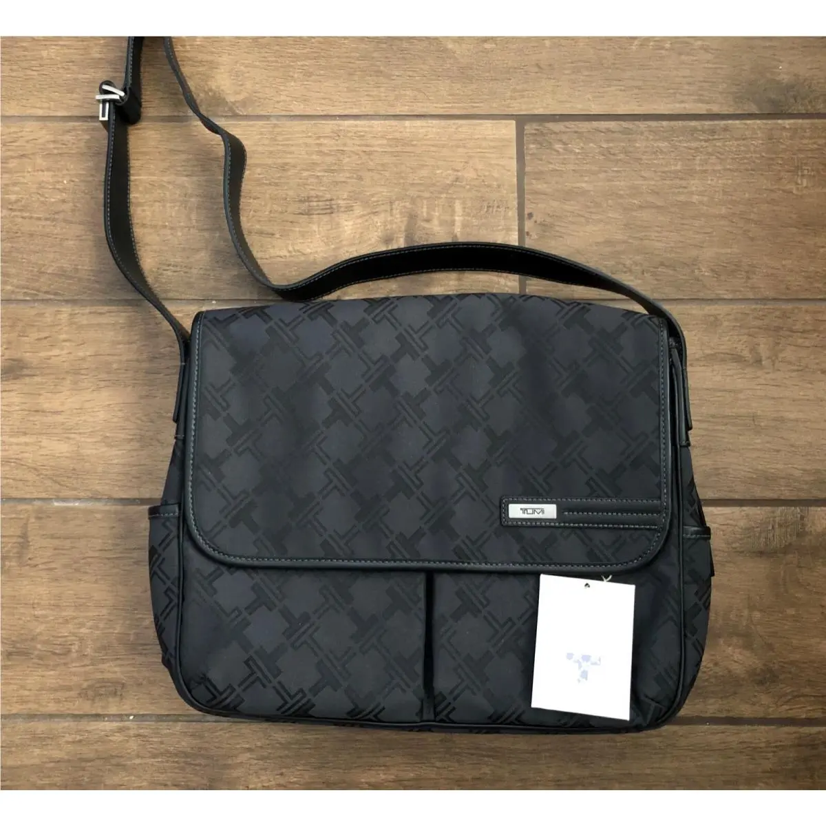 Tumi The Signature Collection Black Logo Laptop Shoulder Messenger Bag