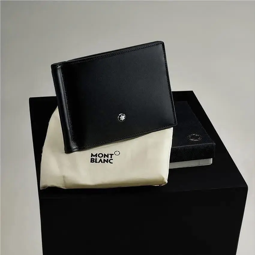 Meisterstuck MB5525 Black Leather Wallet 6CC Money Clip Box by Montblanc
