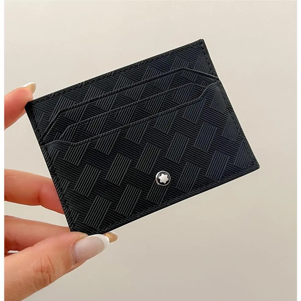 Montblanc Extreme 3.0 Black Leather 6CC Card Holder Wallet Gift Box