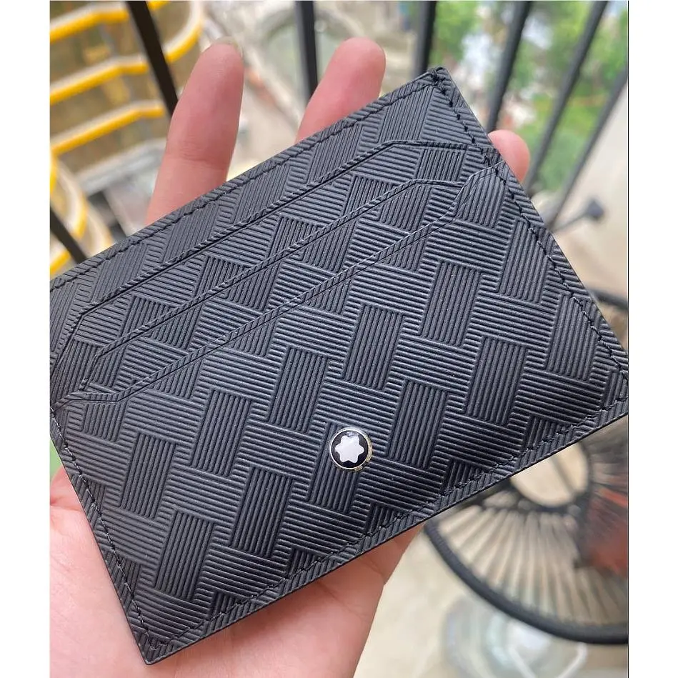 Montblanc Extreme 3.0 Black Leather Card Holder Wallet 6CC Gift Box