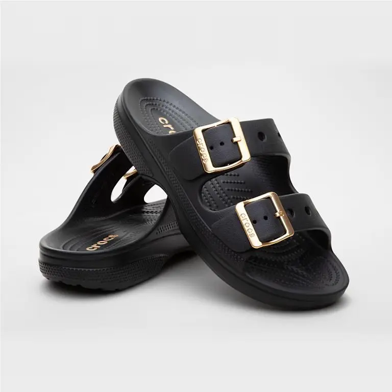 Women`s Sandals Crocs Classic Saturday Sandals Metallic Buckle