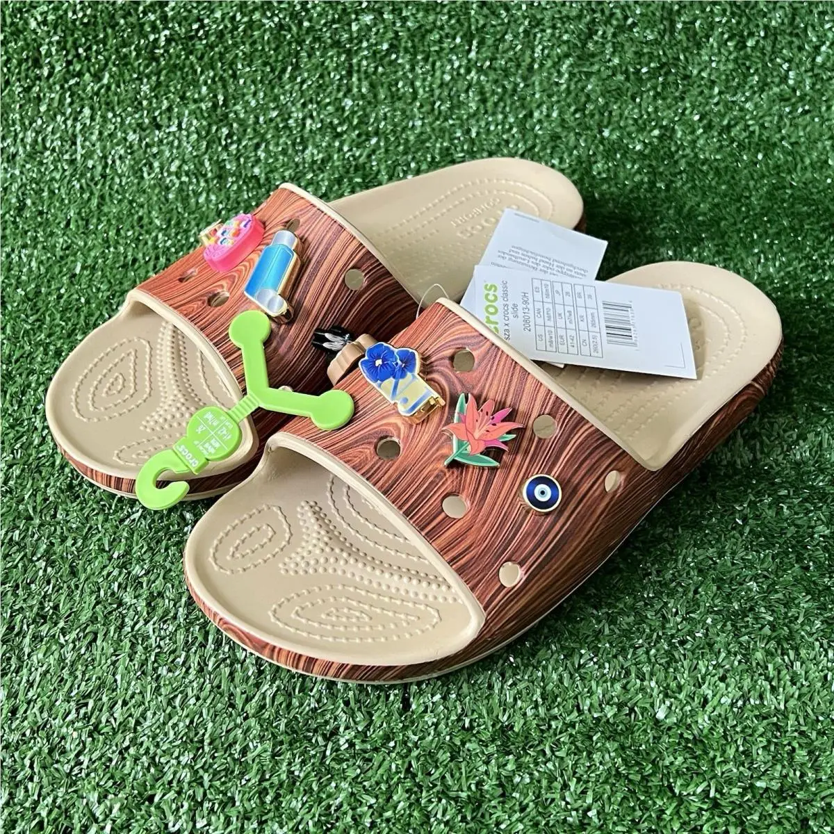 Sza X Crocs Classic Slides Women`s 10 / Men`s 8 Woodgrain 208013-90H Slippers
