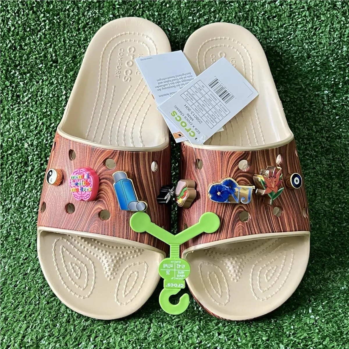 Crocs shoes - CROCS woodgrain slides - woodgrain slides - 208013-90H - Brown 0