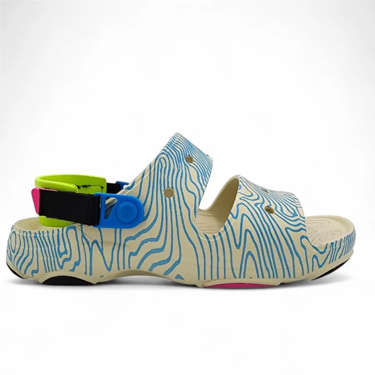 Crocs Classic All Terrain Topographic Sandals Mens Size 12 Bone Multi Color
