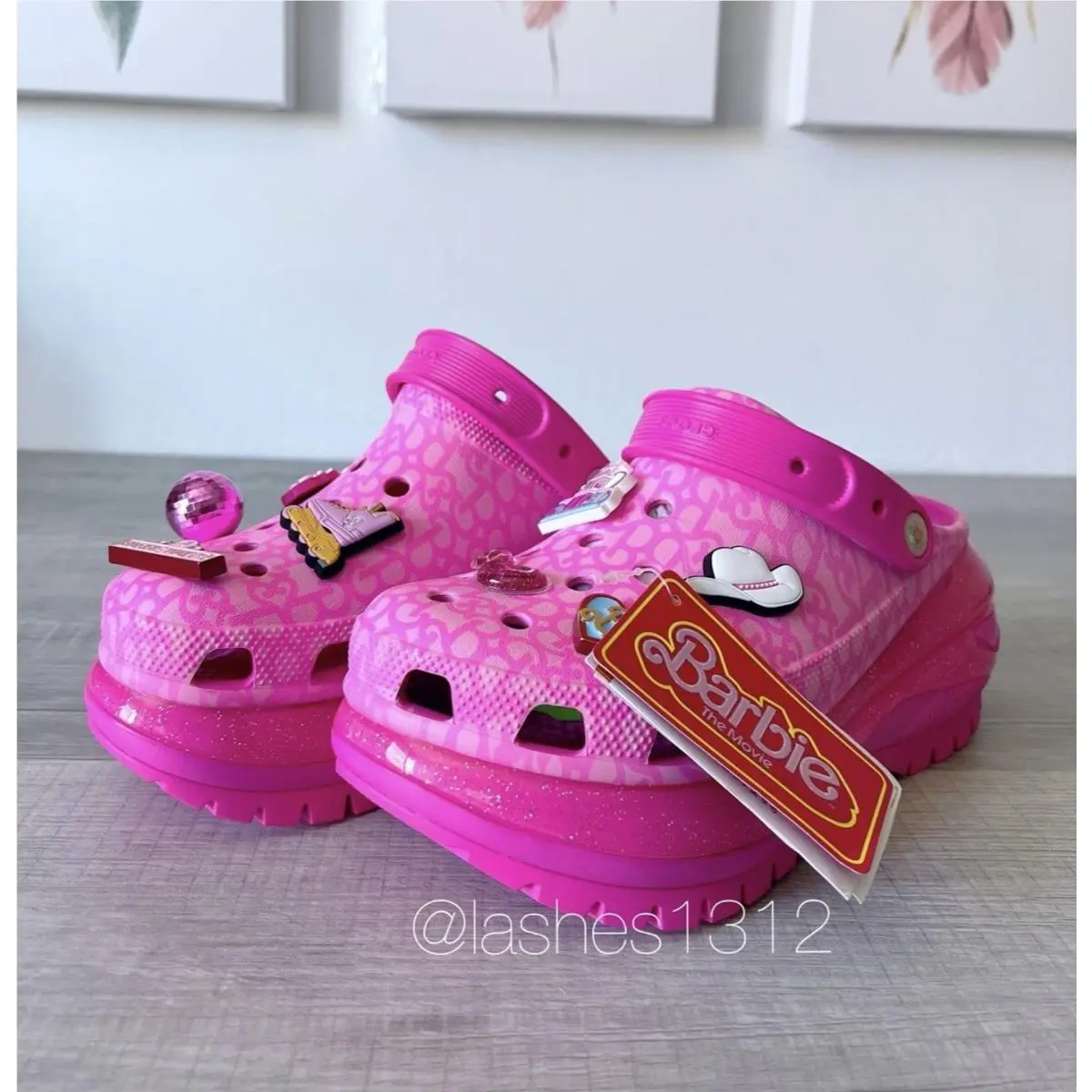 Crocs x Barbie Movie Mega Crush Clogs Platform Shoes - Electric Pink- Women’s 9