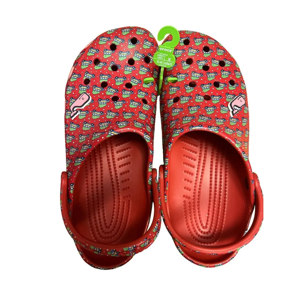 Vineyard Vines Crocs Classic Clog Mens 10 Womens 12 Red Christmas Holiday Car