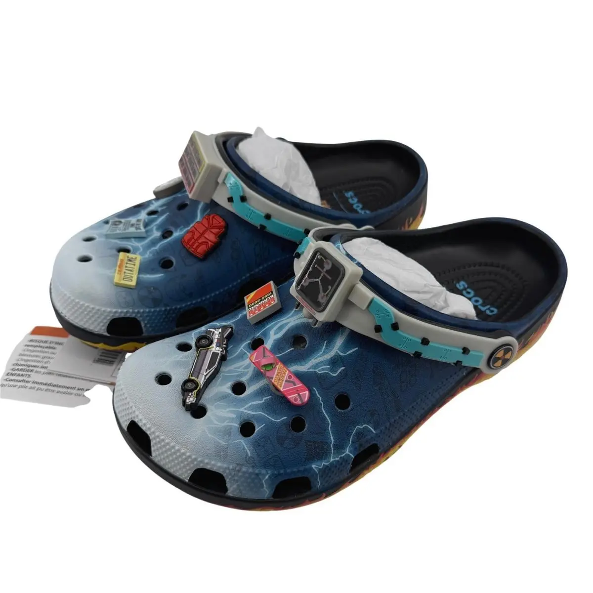 Crocs Back to The Future Classic Clogs Men 7/Women 9 Jibbitz Light Up 211503-90H