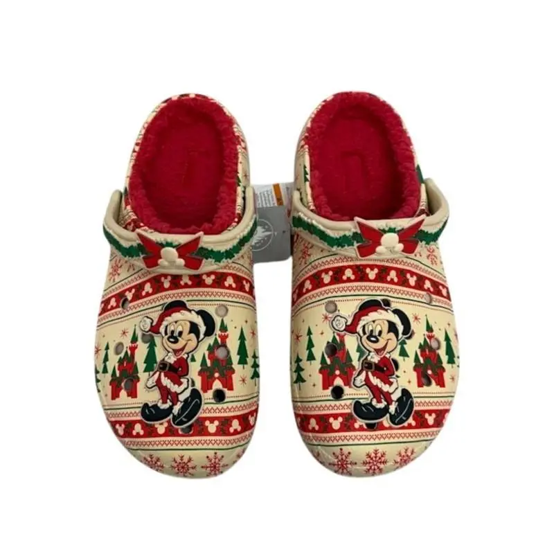 Crocs Men`s Santa Mickey Mouse Fair Isle Holiday Clogs SIZE-11